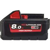 Batterier - Rød - Værktøjsbatterier Batterier & Opladere Milwaukee M18 HB8