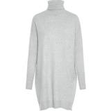 Polokrave - S Kjoler Vero Moda Rollneck Knitted Dress - Grey/Light Grey Melange