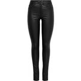 Polyuretan Bukser & Shorts Only Royal Hw Rock Coated Skinny Fit Jeans - Black