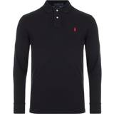 Polo Ralph Lauren Polotrøjer Polo Ralph Lauren Slim Fit Mesh Long Sleeve Polo Shirt - Black