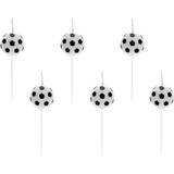 Festdekorationer PartyDeco Decor Birthday Candles Soccer Balls White/Black 6-pack