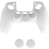 Billig Silikonebeskyttelse Teknikproffset PS5 Controller Silicone Grip and 2 x Silicone Hat - White