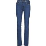 Dame - L28 - W34 Jeans Levi's 724 High Rise Straight Jeans - Bogota Sassafras/Dark Indigo