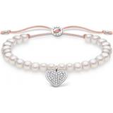 Zirkon Armbånd Thomas Sabo Heart Pearl Bracelet - Silver/Pearls/White