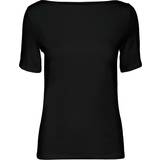 Bomuld - Bådudskæring T-shirts & Toppe Vero Moda Panda O-Neck Short Sleeved Top - Black