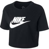 50 - Dame T-shirts Nike Women's Sportswear Essential Cropped T-shirt - Black/White