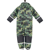 Camouflage Regntøj Ellos Kid's Fleece Lined Rain Suit - Green (7007830-01-80)
