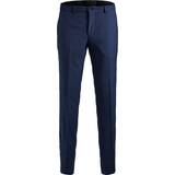 Uld - XL Bukser & Shorts Jack & Jones Super Slim Fit Suit Trousers - Blue/Medieval Blue