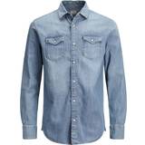Jack & Jones S Skjorter Jack & Jones Denim Shirt - Blue/Medium Blue Denim