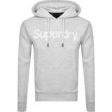 Superdry Fleece Overdele Superdry Core Logo Hoodie - Mottled White
