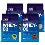 Pulver - Pære Proteinpulver Star Nutrition Whey-80 Mix & Match 1kg 4 stk