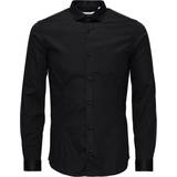 Jack & Jones Elastan/Lycra/Spandex Overdele Jack & Jones Super Slim Shirt - Black/Black