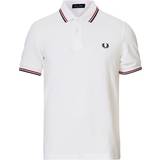 Fred Perry 34 Overdele Fred Perry Twin Tip Polo Shirt - White/Bright Red/Navy