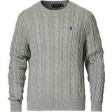 Polo Ralph Lauren Polotrøjer Tøj Polo Ralph Lauren Cable-Knit Cotton Sweater - Fawn Grey Heather