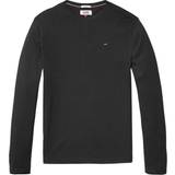 Tommy Hilfiger Herre - L T-shirts Tommy Hilfiger Long Sleeved Ribbed Organic Cotton T-shirt - Tommy Black