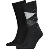 Elastan/Lycra/Spandex - Ternede Undertøj Tommy Hilfiger Check Socks Men 2-pack - Black