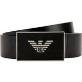 Konkurrere Ansvarlige person Det er det heldige Emporio Armani Leather Belt with Eagle Plate - Black • Pris »