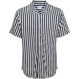 Herre - Viskose Skjorter Only & Sons Striped Short Sleeved Shirt - Blue/Dress Blues