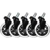 Gamer stole L33T 3 Inch Universal Black Gaming Chair Casters - 5 Pieces