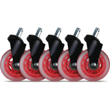Stål Gamer stole L33T 3 Inch Universal Red Gaming Chair Casters - 5 Pieces