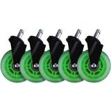 L33T Gamer stole L33T 3 Inch Universal Green Gaming Chair Casters - 5 Pieces