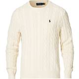 Polo Ralph Lauren Beige Tøj Polo Ralph Lauren Cable-Knit Cotton Sweater - Cream
