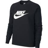 32 - Bomuld - Dame Sweatere Nike Women's Sportswear Essential Fleece Crew - Black/White