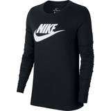 22 - Bomuld T-shirts & Toppe Nike Women's Sportswear Long-Sleeve T-shirt - Black/White