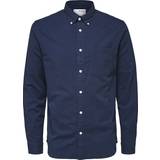 Selected 3XL - Herre Overdele Selected Organic Cotton Oxford Shirt - Blue/Moonlit Ocean
