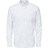 Selected 3XL - Herre Skjorter Selected Organic Cotton Oxford Shirt - White/White