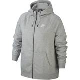 54 - Fleece Overdele Nike Sportswear Essential Hoodie Plus Size - Dark Gray Heather/White
