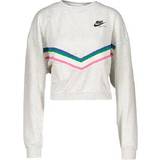 32 - Dame - Viskose Sweatere Nike Sportswear Heritage Crew Sweatshirt - Birch Heather/Black