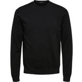 Selected Herre Sweatere Selected Pima Cotton Jumper - Black