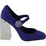 5 - Høj hæl Højhælede sko Dolce & Gabbana Suede Crystal Heels - Blue