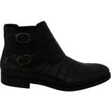 Bomuld Støvler Dolce & Gabbana Crocodile Leather Derby Boots - Black
