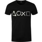 Overdele Sony PlayStation Buttons Artwork Printed Crew Neck T-Shirt - Black