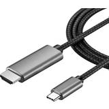 Sort - USB-kabel Kabler INF USB C-HDMI 2m