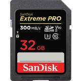 32 GB - UHS-II Hukommelseskort SanDisk Extreme Pro SDHC Class 10 UHS-II U3 V90 300/260MB/s 32GB