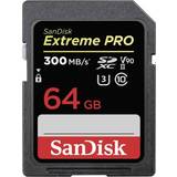 UHS-II Hukommelseskort SanDisk Extreme Pro SDXC Class 10 UHS-II U3 ​​V90 300/260MB/s 64GB