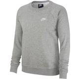 26 - Polyester - Rund hals Sweatere Nike Women's Sportswear Essential Fleece Crew Sweatshirt - Dark Grey Heather/White