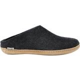Uld Sko Glerups Slip-on with Leather Sole - Charcoal