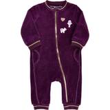 Elastan - Piger Jumpsuits Me Too Full Suit LS Velor - Plum Purple (610786-7760)