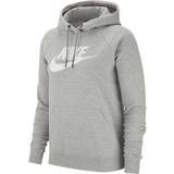 48 - Fleece Overdele Nike Sportswear Essential Hoodie - Dark Gray Heather/Matte Silver/White