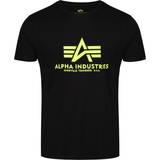 Alpha Industries Sort Tøj Alpha Industries Basic T-Shirt Neon Print - Black/Neon Yellow