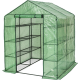 tectake Greenhouse with Tarpaulin 2.1m² Rustfrit stål Plast