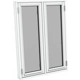 2-fag - Hvide Sidehængte vinduer Sparvinduer SH0202 Træ Sidehængt vindue Vindue med 2-lags glas 72x35cm