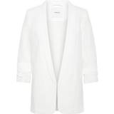 Dame - Hvid Blazere Pieces Long 3/4 Sleeve Blazer - Cloud Dancer