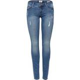26 - Dame - Lav talje Bukser & Shorts Only Coral Sl Sk Skinny Fit Jeans - Blue/Medium Blue Denim