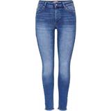 34 - Polyester Jeans Only Blush Life Mid Ankle Skinny Fit Jeans - Blue/Medium Blue Denim