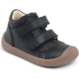Sort Lær at gå-sko Bundgaard The Walk Velcro - Black WS